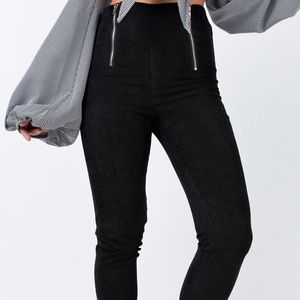 Princess Polly Black corduroy pants zipper details